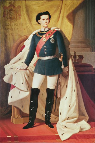 Retrato de Ludwig II (1845-86) de Baviera en uniforme, 1865 de Ferdinand II Piloty